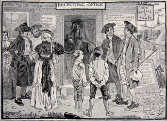 A Revolutionary recruiting office, New England